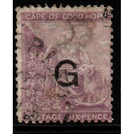 GRIQUALAND WEST SG13a 1877 6d DEEP LILAC 2nd PRINTING USED