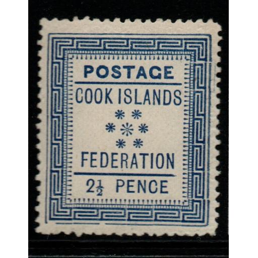 COOK ISLANDS SG3 1892 2½d BLUE MTD MINT