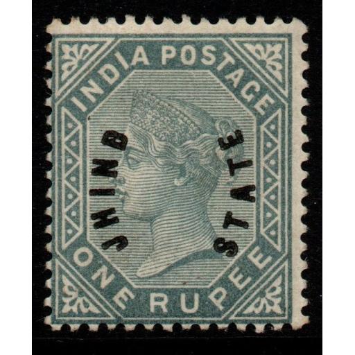 INDIA-JIND SG6 1885 1r SLATE MTD MINT