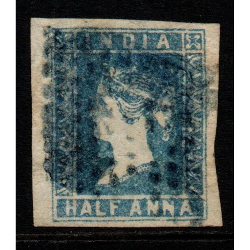 INDIA SG2 1854 ½a BLUE USED